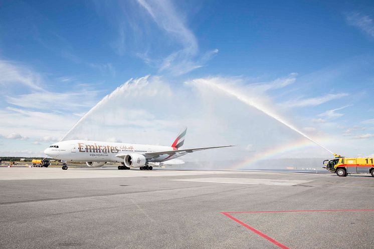 Emirates välkomnas till Arlanda