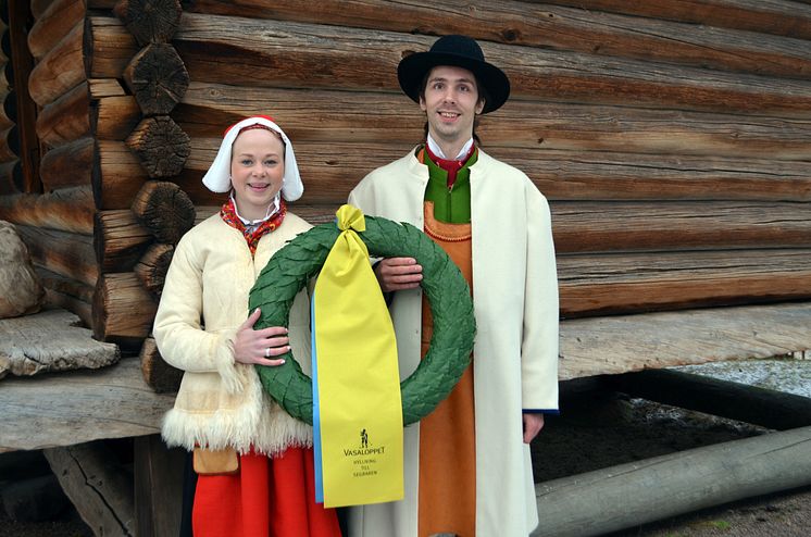 Hanna Eriksson kranskulla och Johan Wellert kransmas i Vasaloppet och Tjejvasan 2016