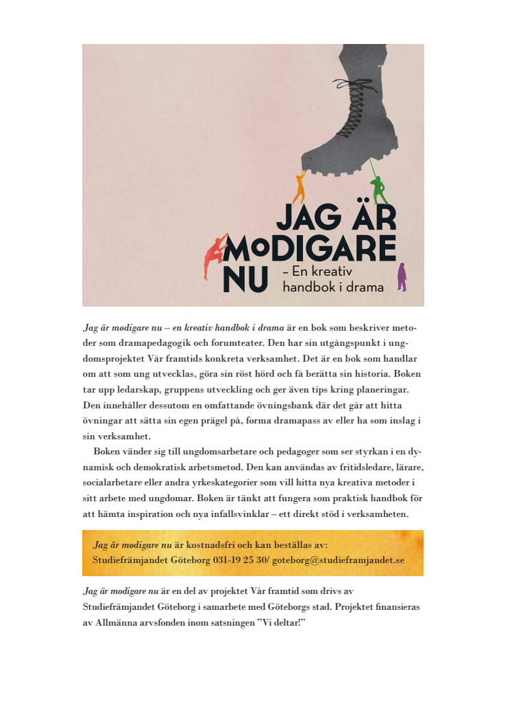 "Jag är modigare nu – en kreativ handbok i drama" - På bok & biblioteksmässan 27-30 sep