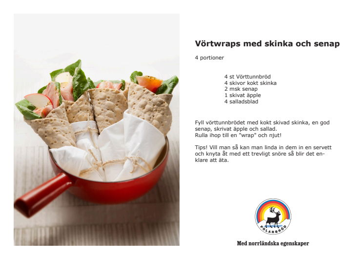 Recept: Vörtwraps med skinka och senap