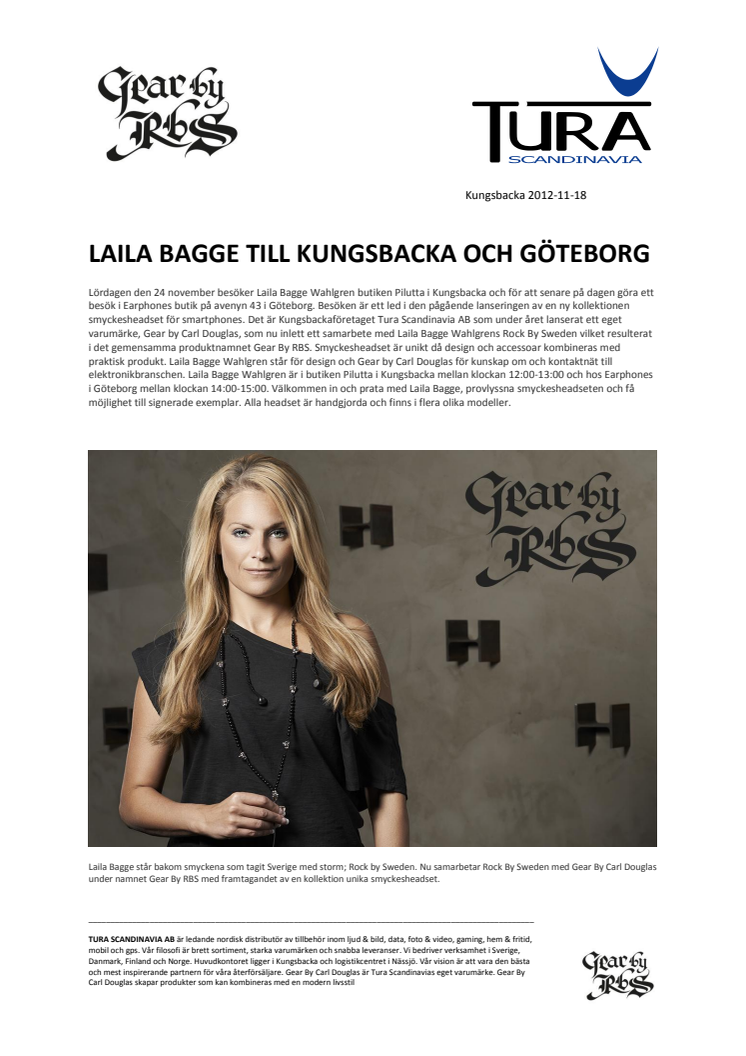 LAILA BAGGE WAHLGREN TILL KUNGSBACKA OCH GÖTEBORG