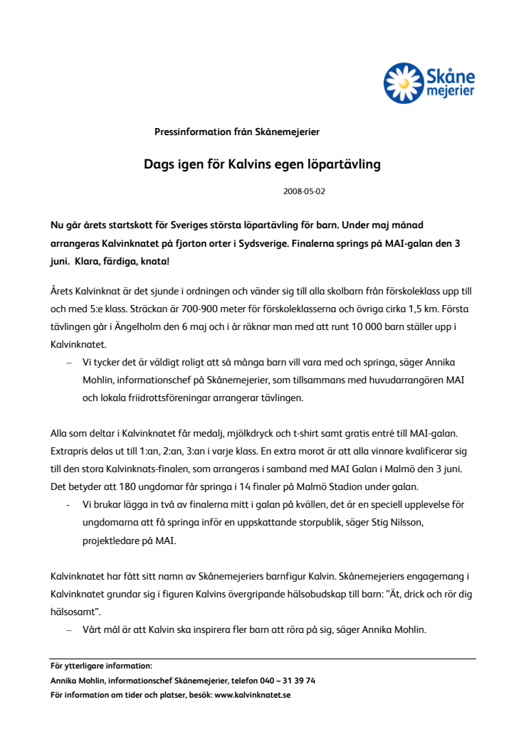 Dags igen för Kalvins egen löpartävling