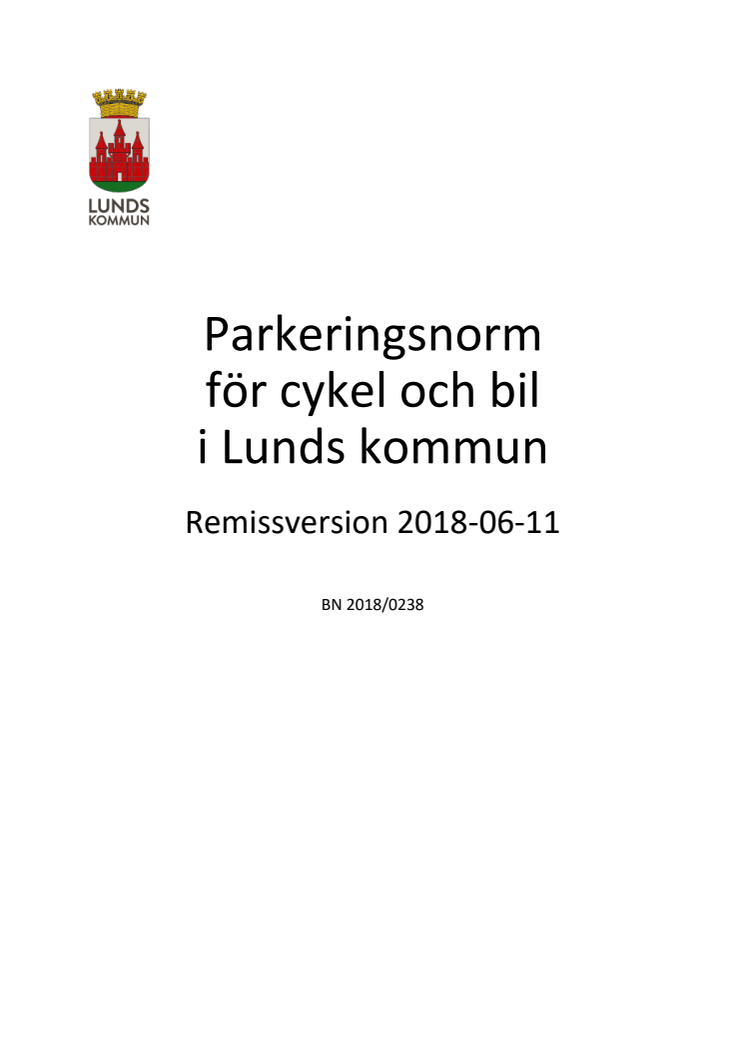 Förslag ny parkeringsnorm Lunds kommun