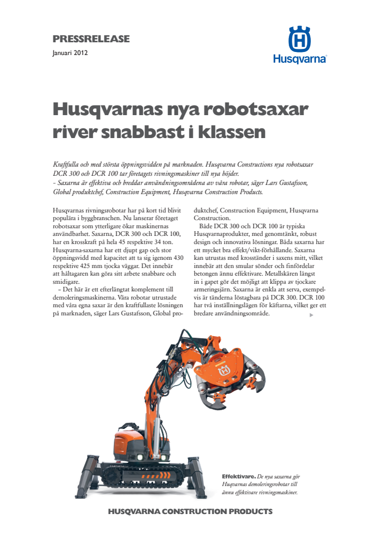 Husqvarnas nya robotsaxar river snabbast i klassen