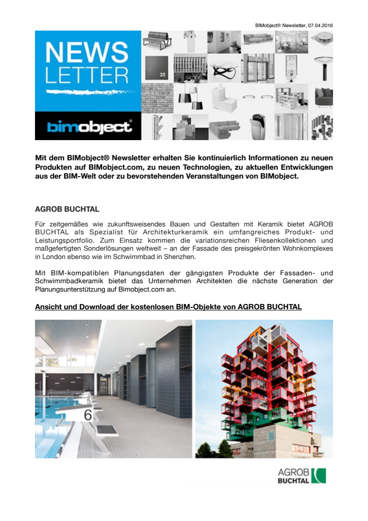Neue BIM-Objekte von AGROB BUCHTAL, NÜSING, Vanixa, Balco, MagnorVinduet, Westcoast Windows - Nemetschek Vectorworks-Kooperation,  Hackathon in München
