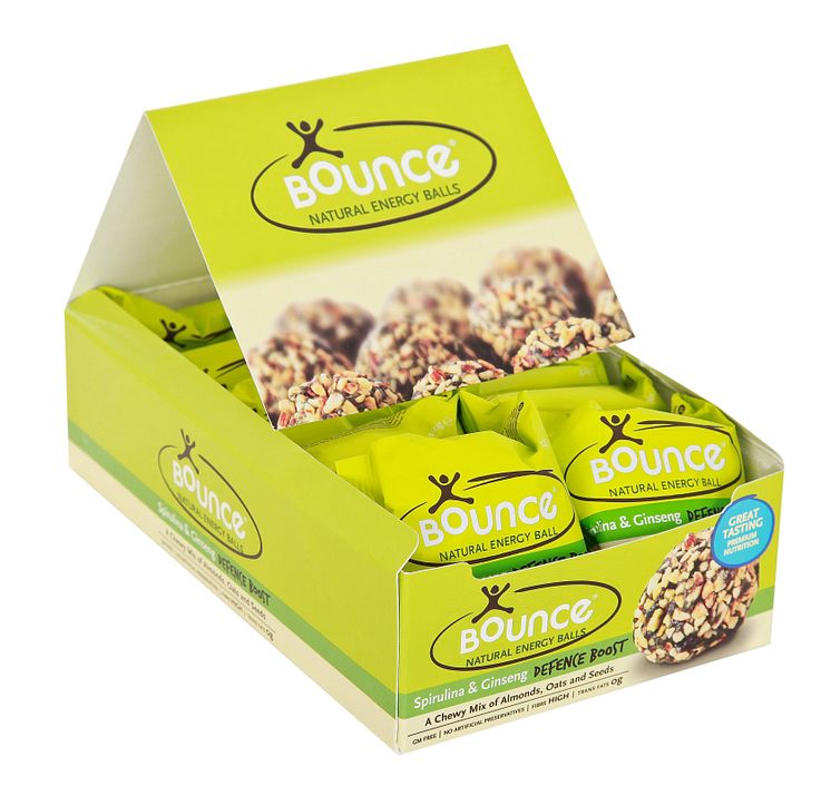 Bounce balls spirulina & ginseng borddisplay