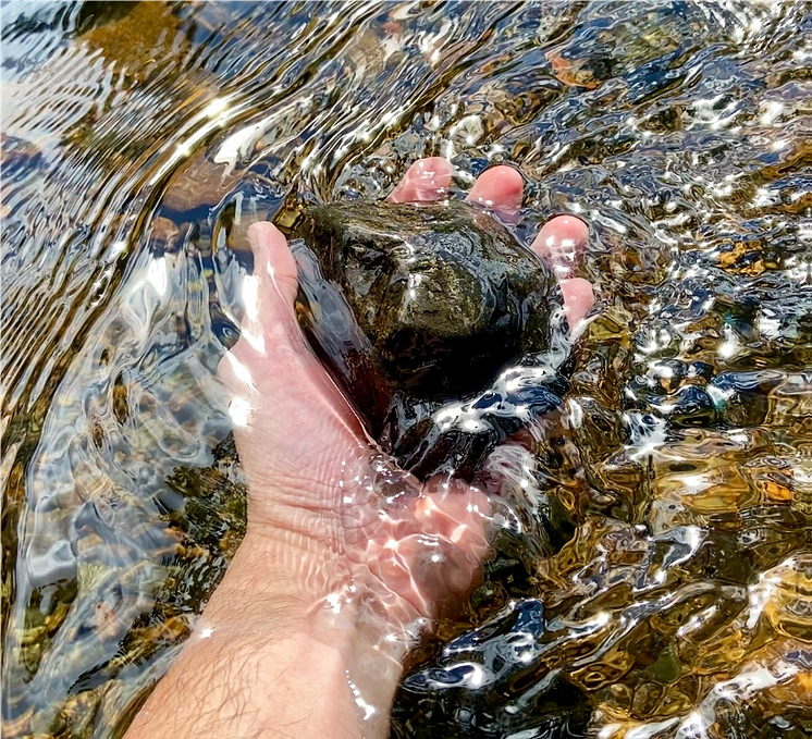 Stone in hand