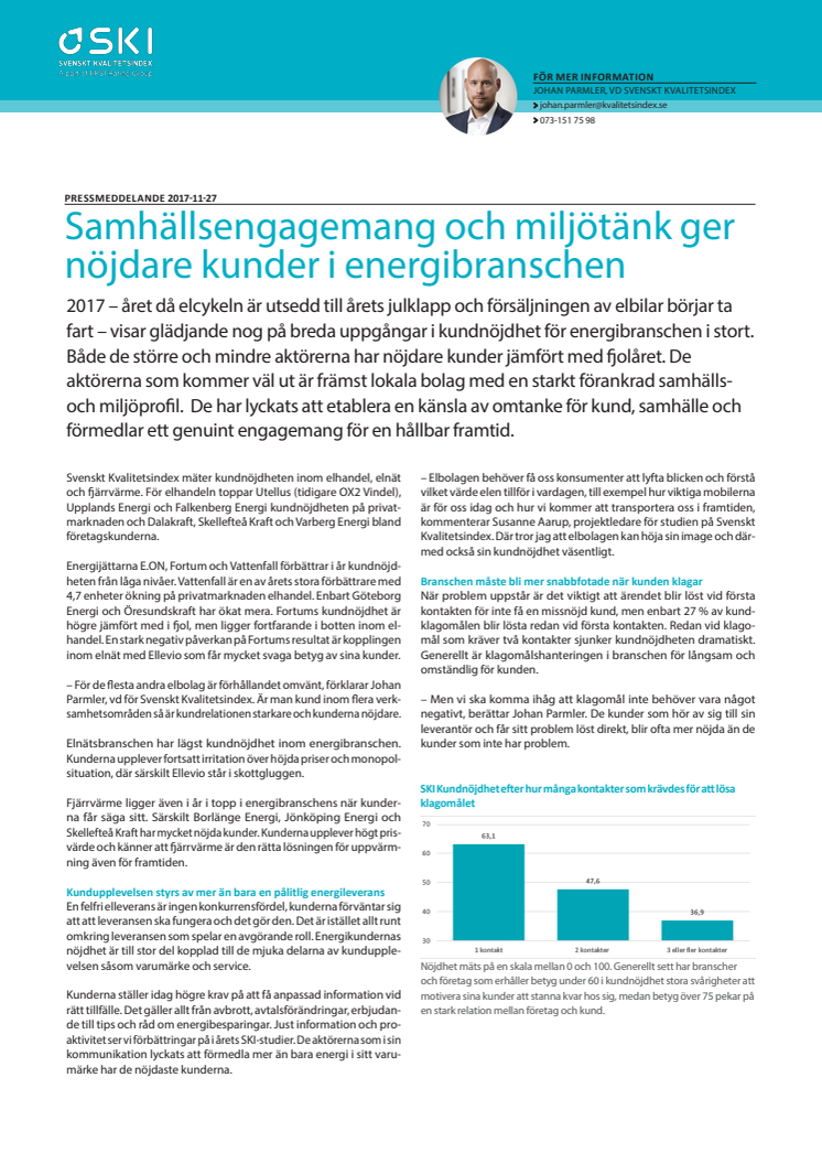 Samhällsengagemang och miljötänk ger nöjdare kunder i energibranschen