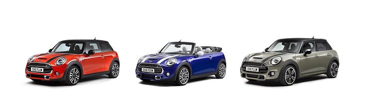 Nya MINI 3-dörrar, nya MINI 5-dörrar, nya MINI Convertible