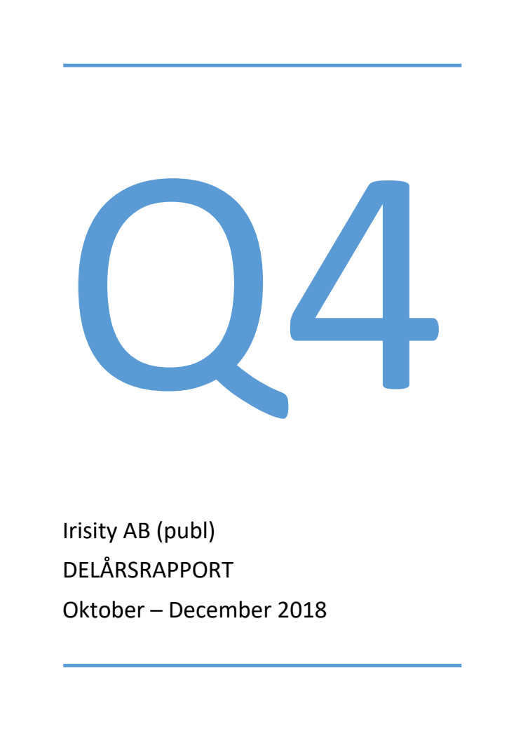 Delårsrapport fjärde kvartalet 2018