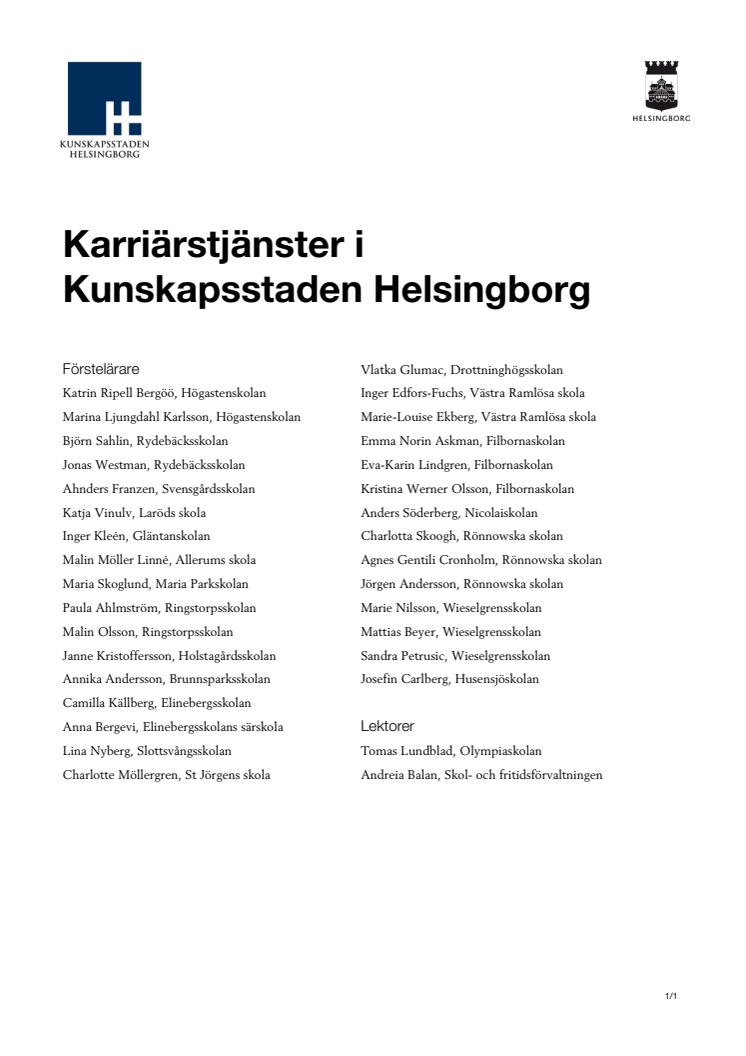 Nu har vi ett 30-tal nya förstelärare och 2 lektorer i Kunskapsstaden Helsingborg