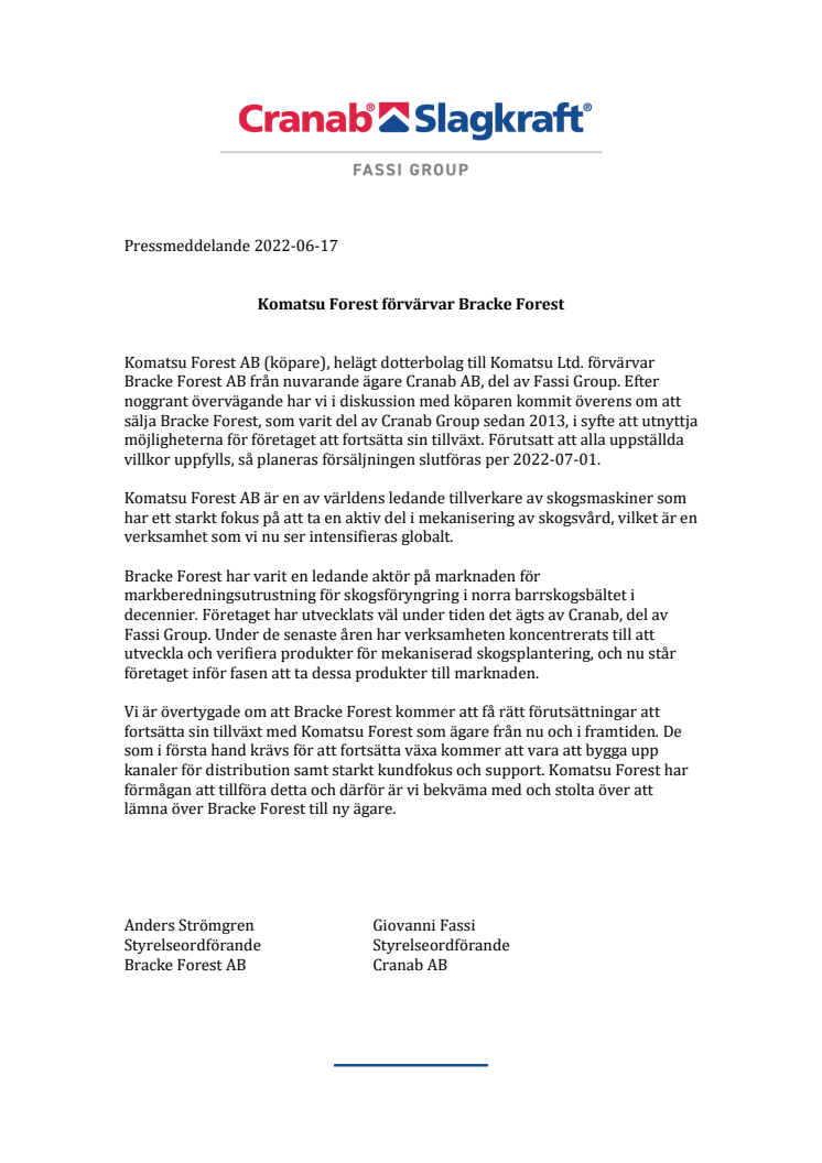 Press release - Bracke - Swedish - Updated final version.pdf