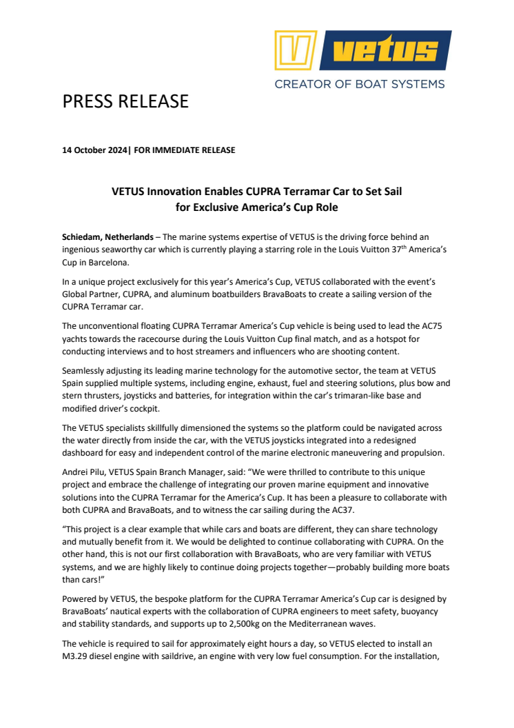VETUS Innovation Enables CUPRA Terramar Car to Set Sail for Exclusive America's Cup Role.pdf