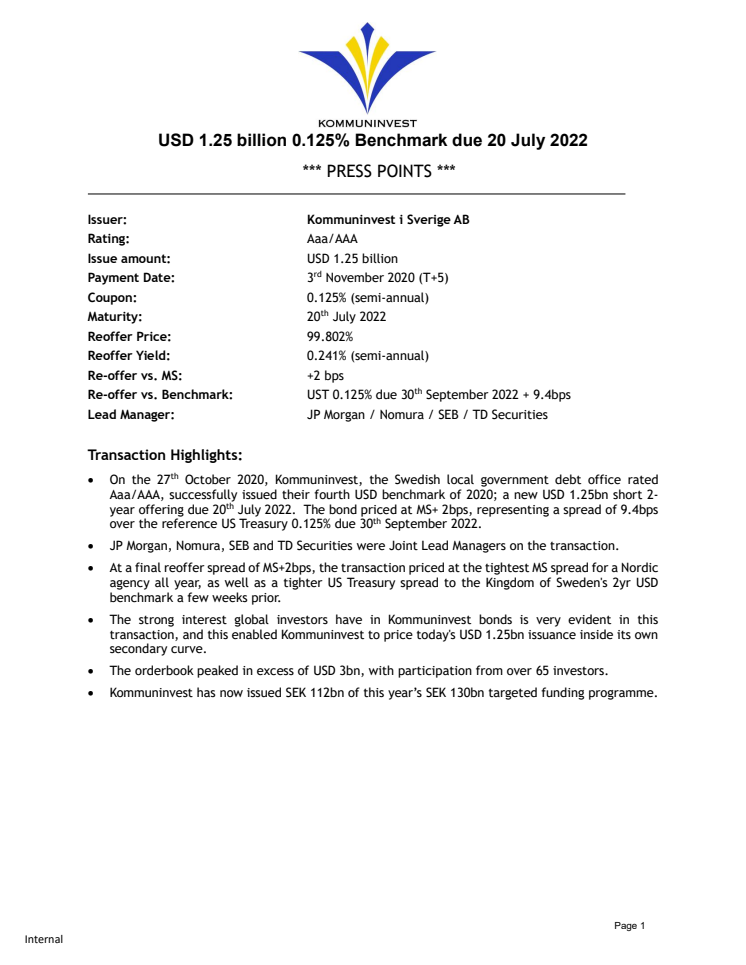 USD Issue Press Points