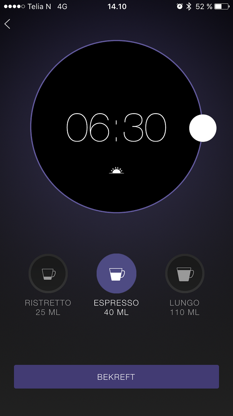 Med Nespresso-appen kan du styre kaffemaskinen Prodigio
