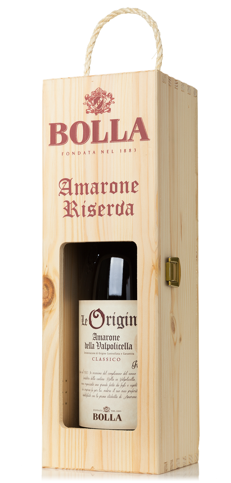 Bolla Le Origini Amarone Classico Riserva 2013 i träask. 