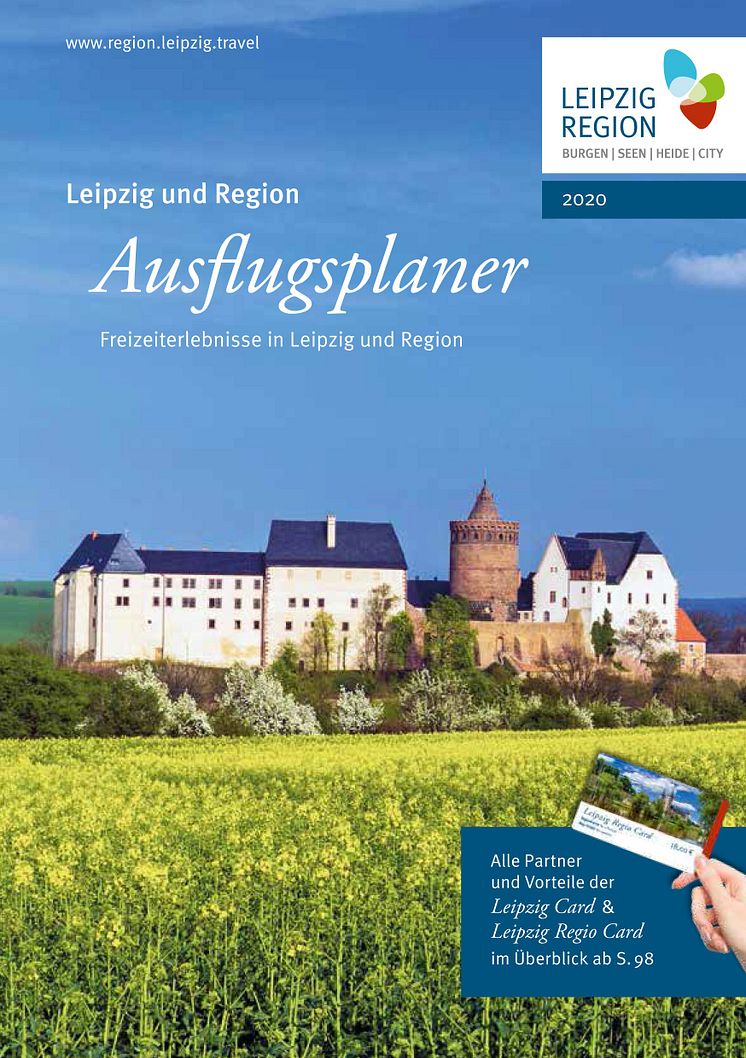 „Ausflugsplaner 2020“ für Leipzig und Region – Titelmotiv: Burg Mildenstein in Leisnig – Foto/Gestaltung: Sylvio Dittrich / LTM  