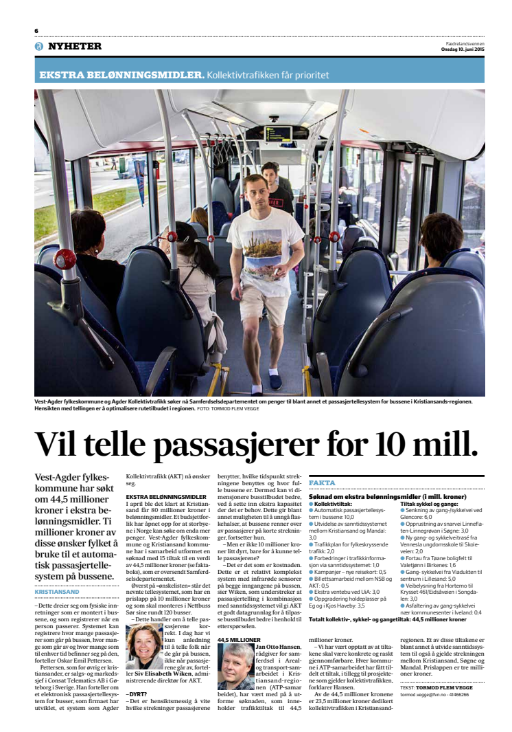 Agder Kollektivtrafikk: Vil bruke 10 millioner på å telle passasjerer