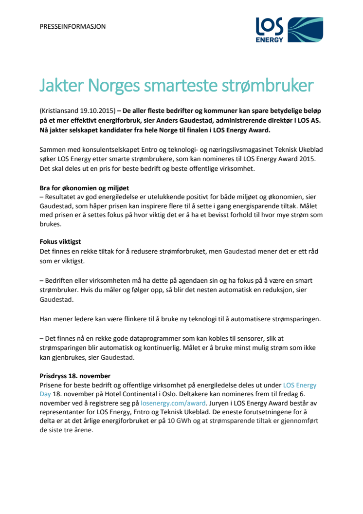 Jakter Norges smarteste strømbruker