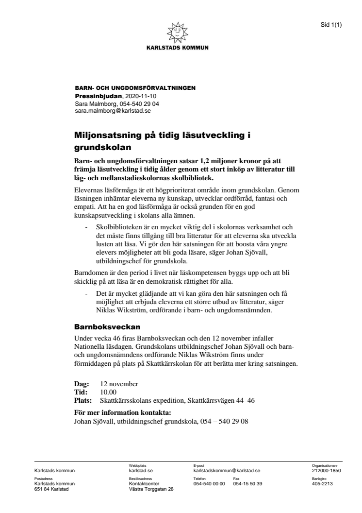 Pressinbjudan - miljonsatsning på tidig läsutveckling i grundskolan.pdf