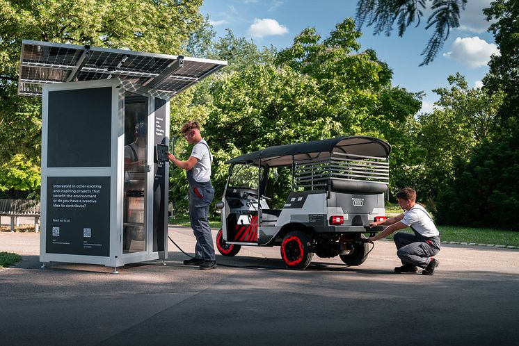 Audi rickshaw med second-life elbilsbatterier