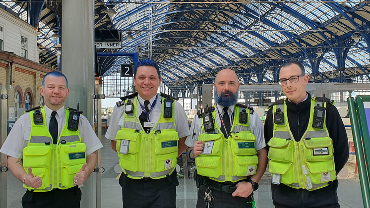 Southern rail enforcement officers with blue hair