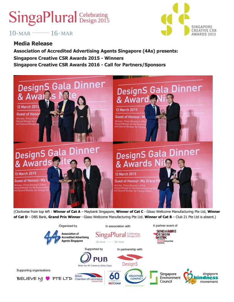 Singapore Creative CSR Awards 2015/6