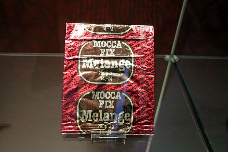 Im Museum "Zum Arabischen Coffe Baum" sind u.a. Verpackungen von verschiedenen Kaffeesorten zu sehen