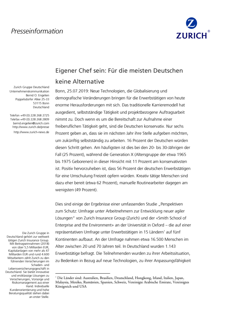 Eigener Chef sein: Für die meisten Deutschen keine Alternative