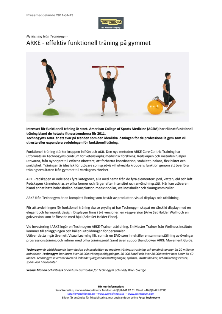 Ny lösning från Technogym: ARKE - effektiv funktionell träning på gymmet