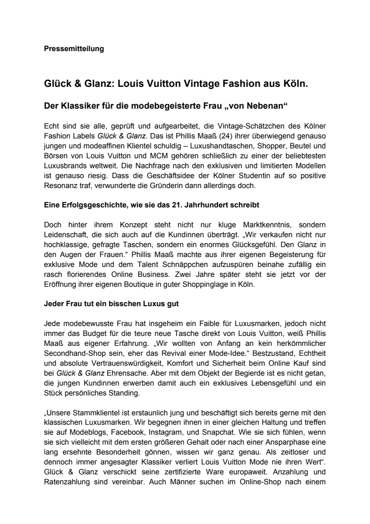 ​Glück & Glanz: Louis Vuitton Vintage Fashion aus Köln