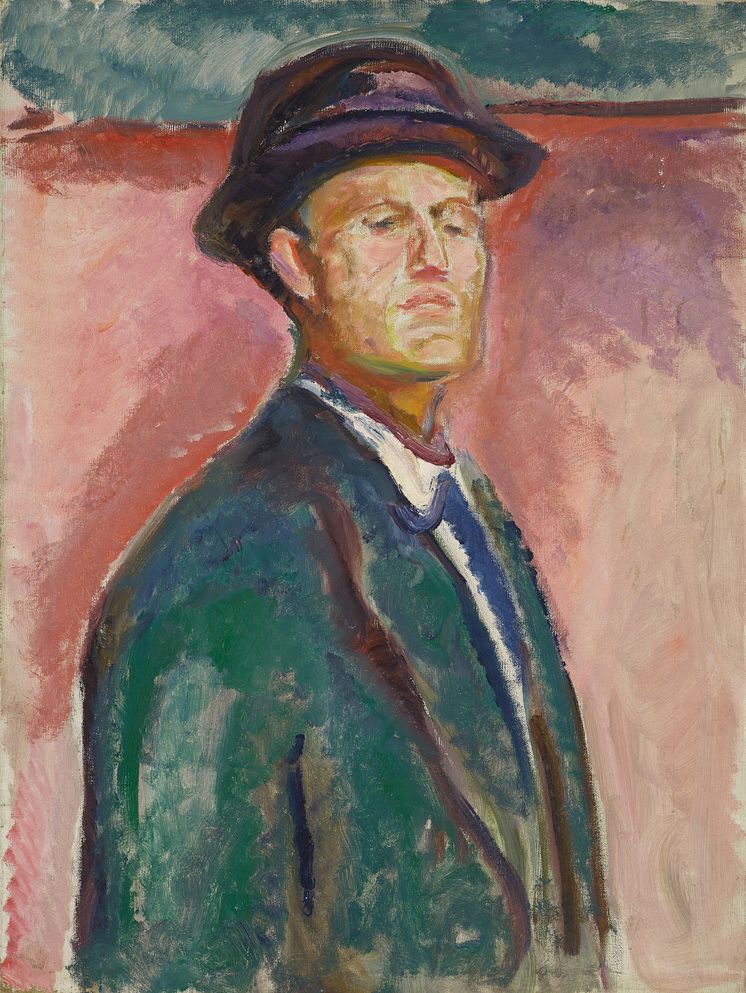 Edvard Munch: Selvportrett med hatt / Self-Portrait with Hat (1913-1915)