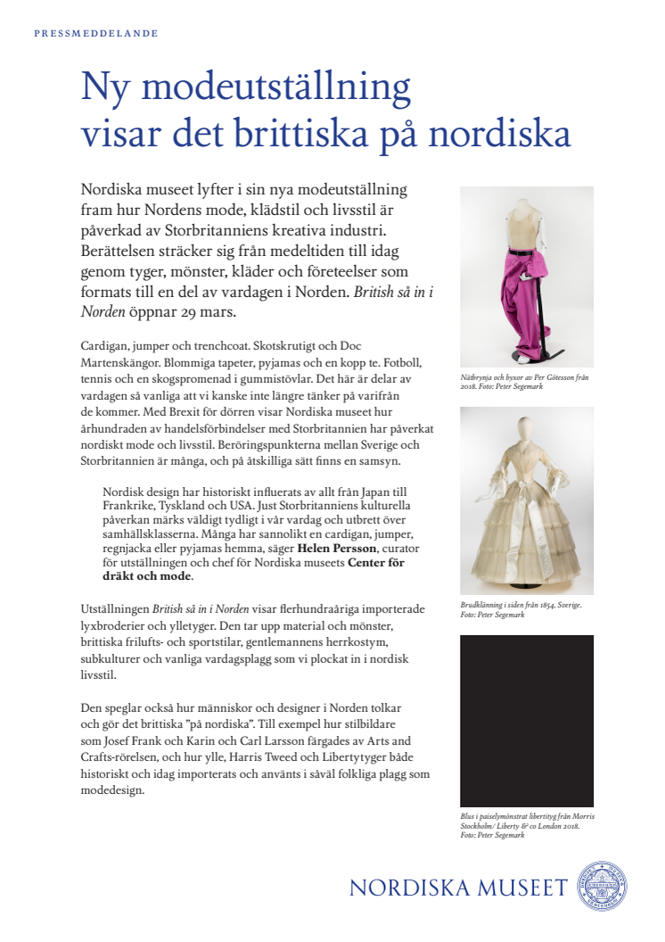 Pressmaterial British så in i Norden på Nordiska museet