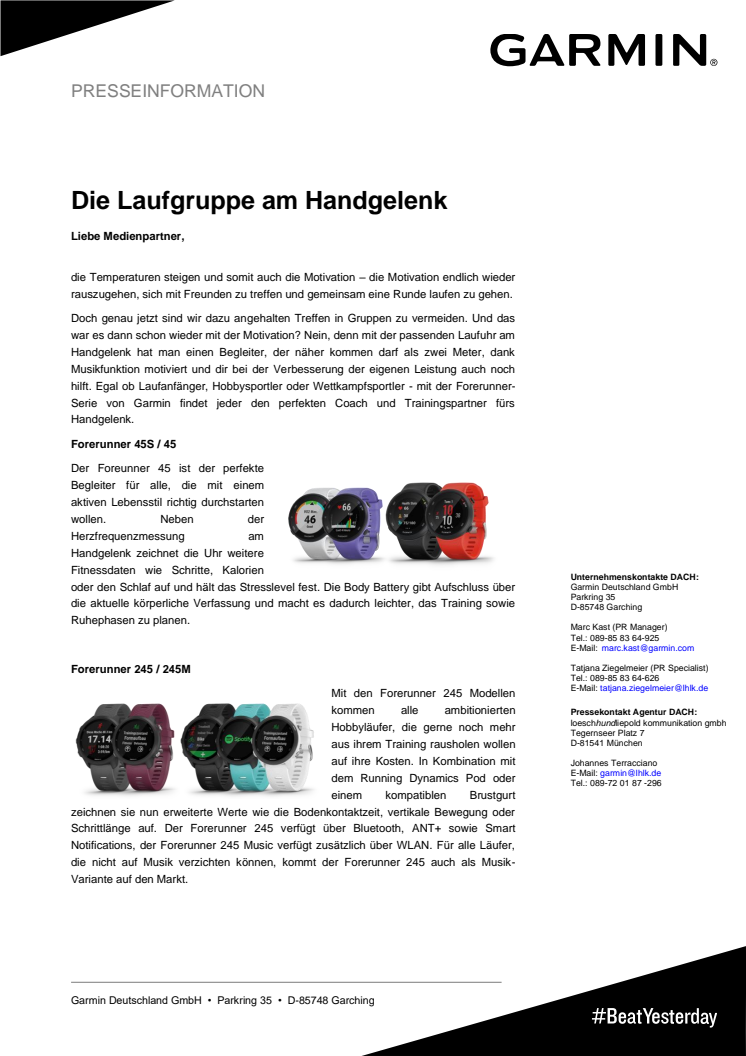 Die Laufgruppe am Handgelenk