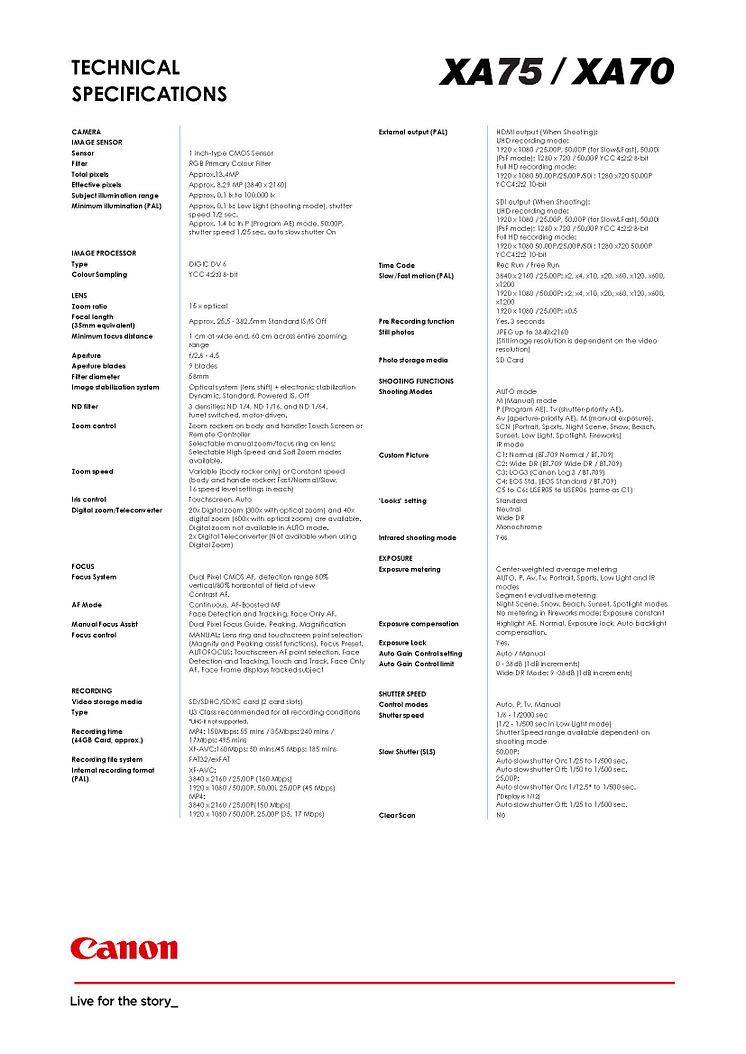 XA75, XA70_PR Spec Sheet_EM_FINAL_Page_1