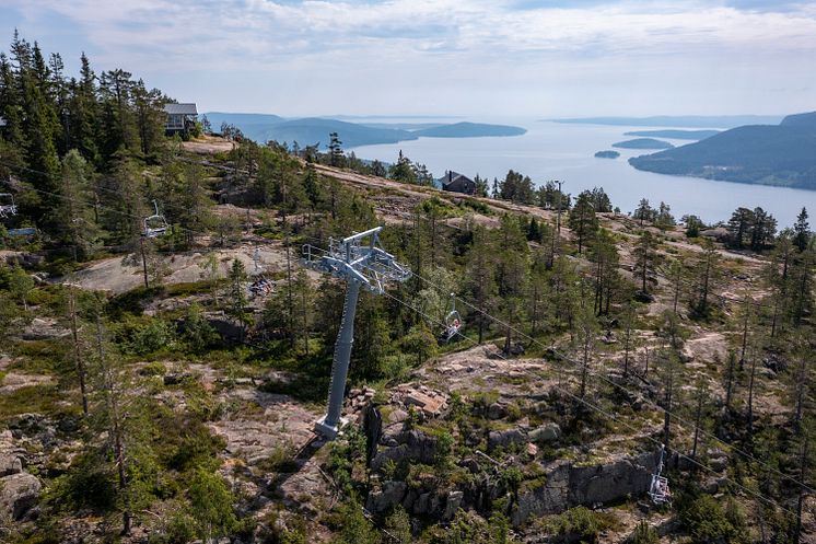 Skulebergets Linbana - drönarbild