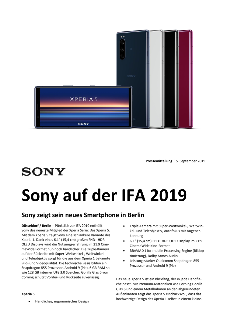 Sony zeigt sein neues Smartphone in Berlin