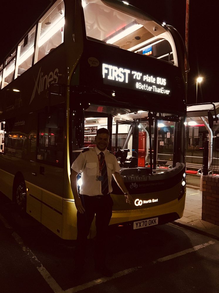 First new registration 70 plate bus hits the road