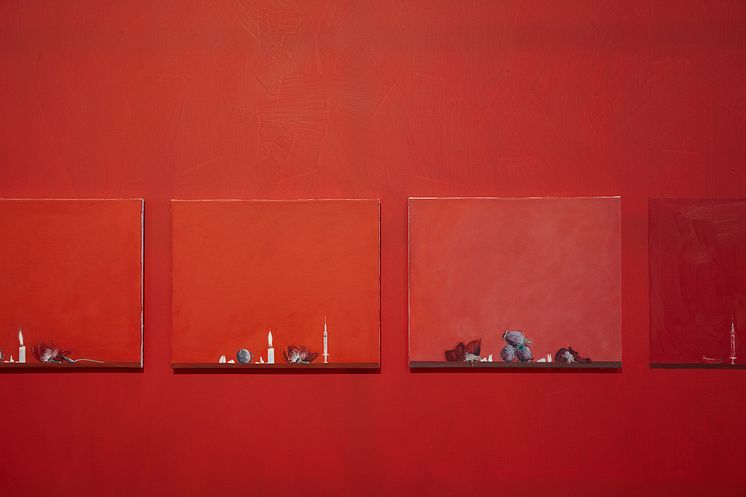 Ylva Ogland, "Harmoni i rött", 2015, Xeniastilleben, 2012-2015