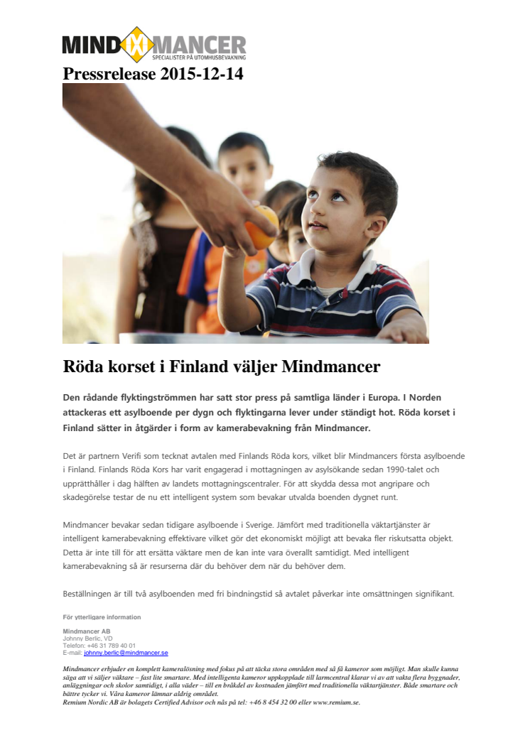 Röda korset i Finland väljer Mindmancer