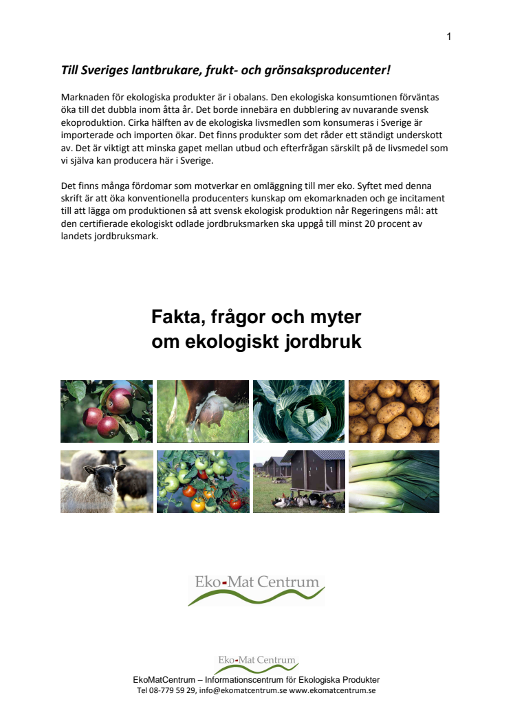 Fakta, frågor och myter om ekologiskt jordbruk 