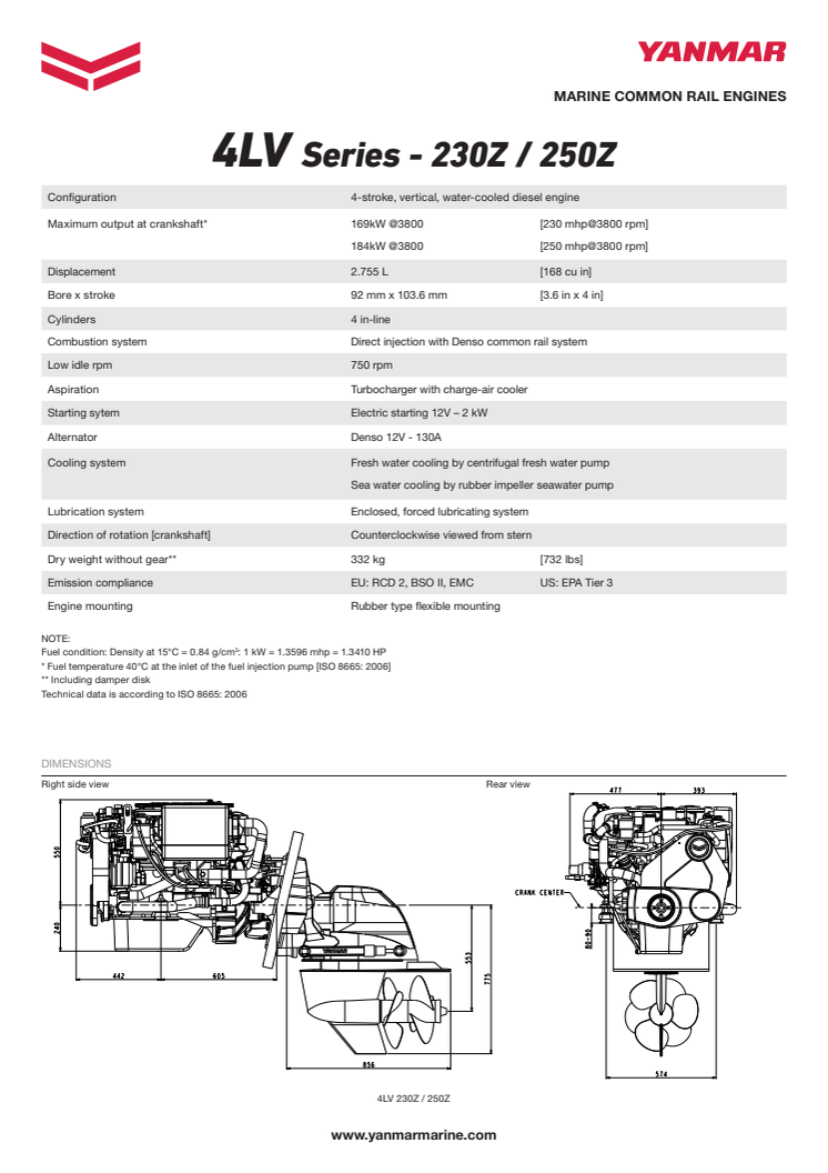 Datasheet - YANMAR 4LV Sterndrive