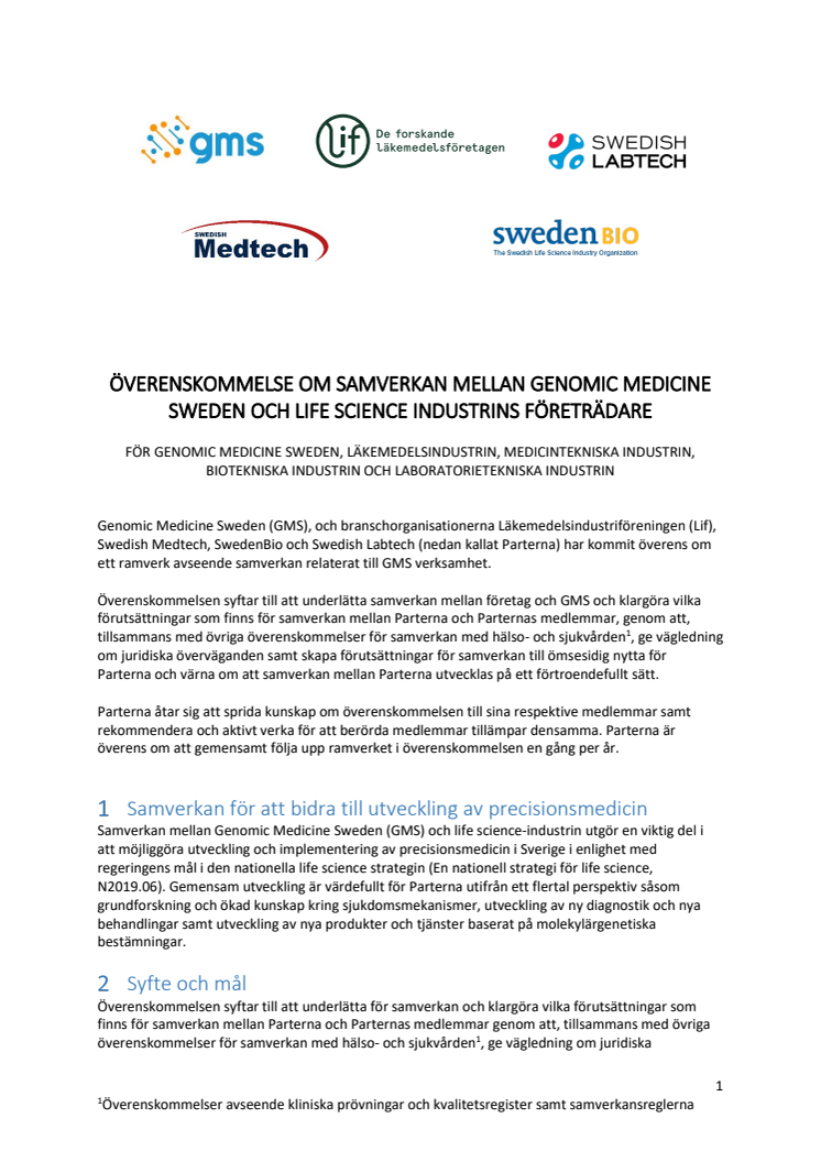 ÖVERENSKOMMELSE OM SAMVERKAN MELLAN GMS OCH LIFE SCIENCE INDUSTRINS FÖRETRÄDARE.pdf