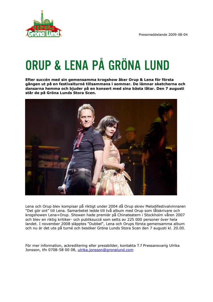 Orup & Lena på Gröna Lund