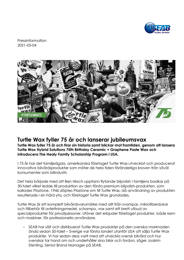 Turtle Wax fyller 75 ar och lanserar jubileumsvax.pdf