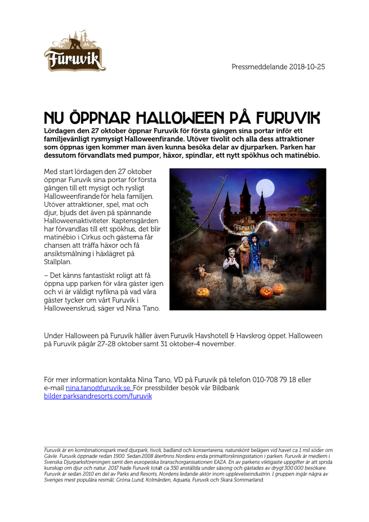 Nu öppnar Halloween på Furuvik