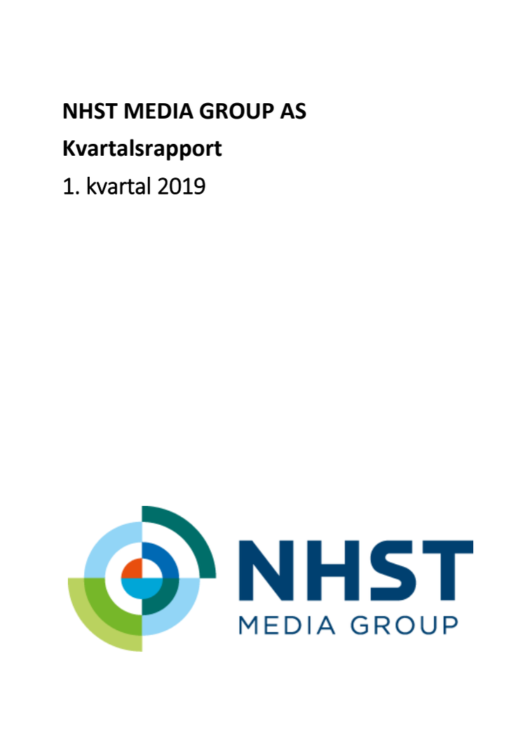 NHST Media Group Kvartalsrapport 1. kvartal 2019