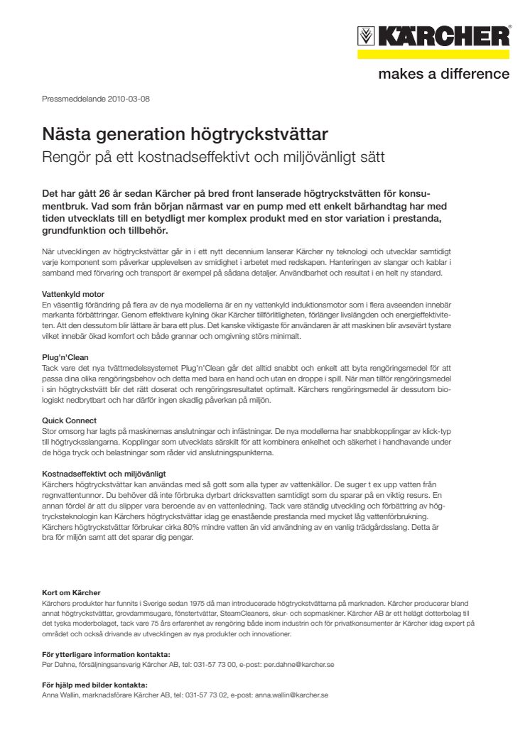 Nästa generation högtryckstvättar - Kärcher sätter ny standard