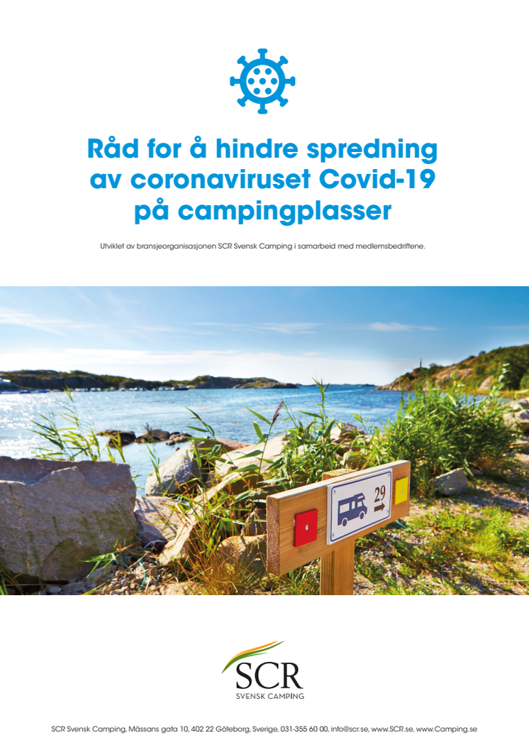 SCR - Råd for å hindre spredning av coronaviruset Covid-19 på campingplasser