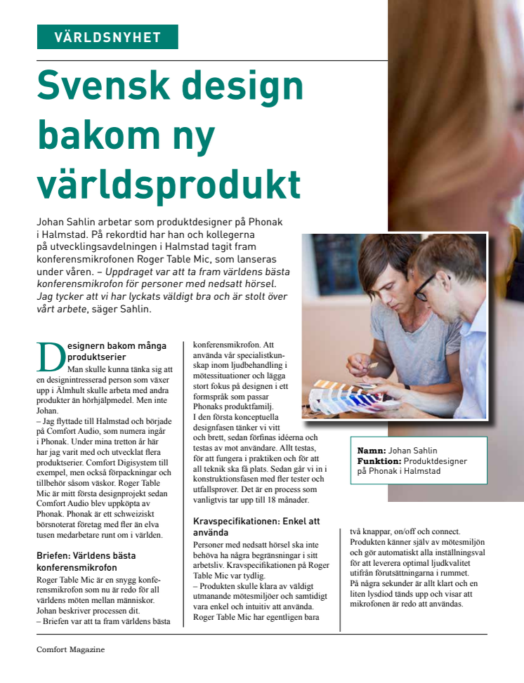 Svensk design bakom ny världsprodukt